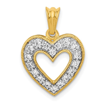 14k yellow gold 1 4ct real diamond heart pendant pm4861 025 ya