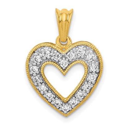 14k yellow gold 1 4ct real diamond heart pendant pm4861 025 ya