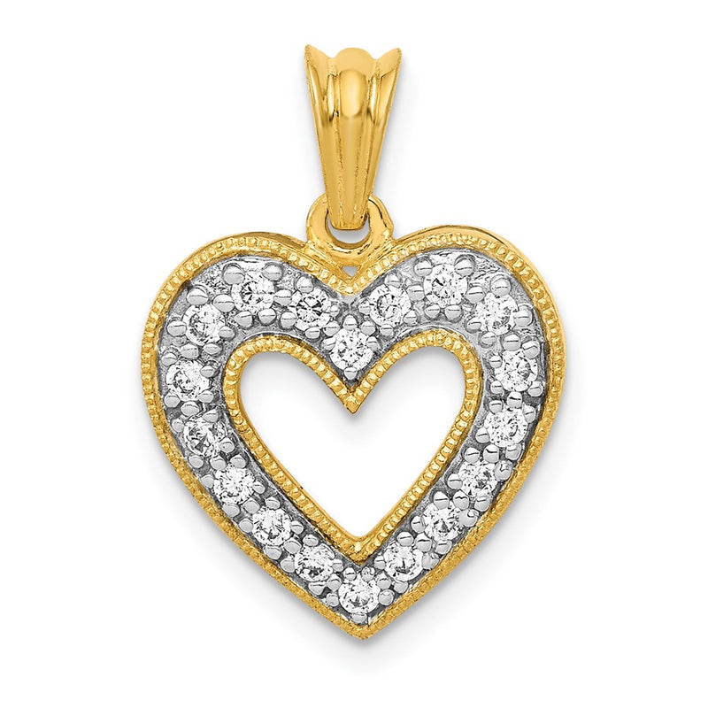 14K Yellow Gold 1/4ct. Real Diamond Heart Pendant