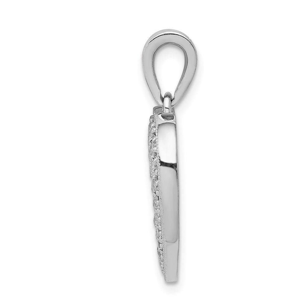 14k White Gold 1/3ct. Real Diamond Heart Pendant
