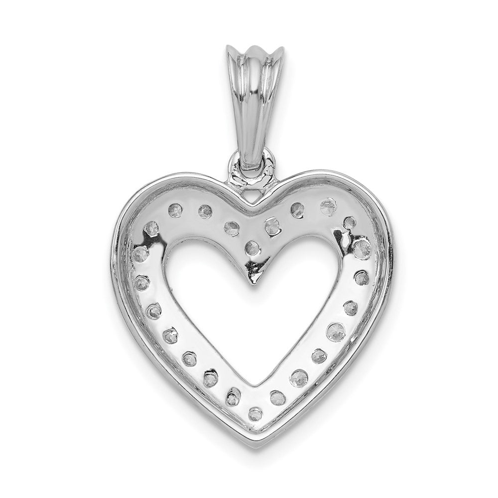 14k White Gold 1/3ct. Real Diamond Heart Pendant
