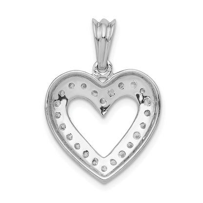 14k White Gold 1/3ct. Real Diamond Heart Pendant
