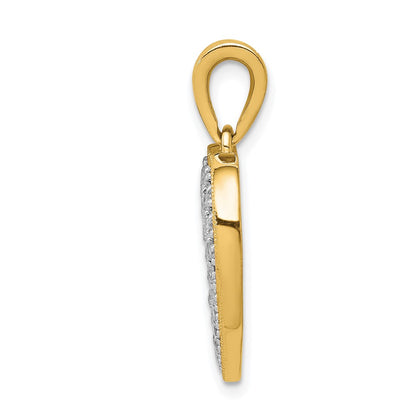 14K Yellow Gold 1/3ct. Real Diamond Heart Pendant