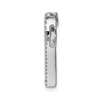 14k White Gold 1/6ct. Real Diamond Heart Chain Slide