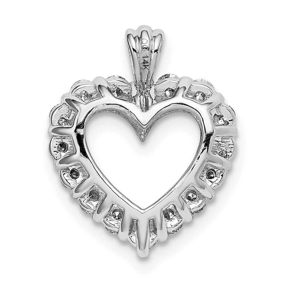 14k White Gold AA Real Diamond Heart