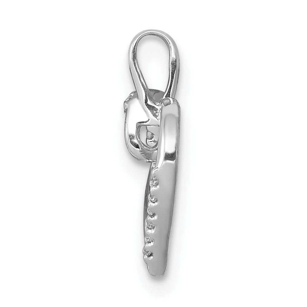 14k White Gold 1/20ct. Real Diamond Heart Pendant
