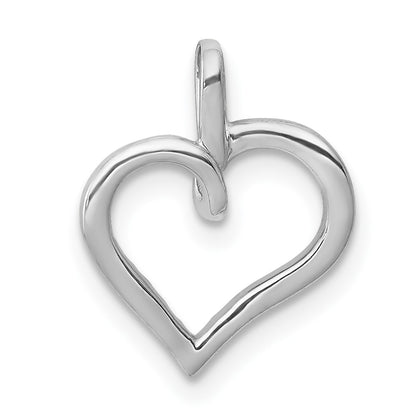 14k White Gold 1/20ct. Real Diamond Heart Pendant