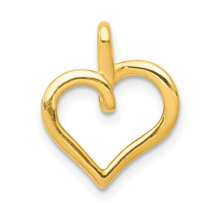 14K Yellow Gold Real Diamond Heart Pendant