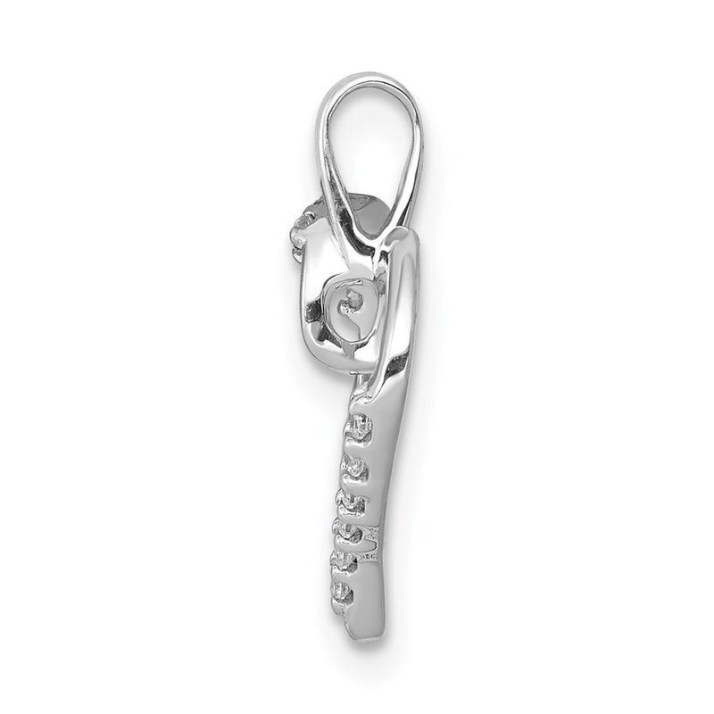 14k White Gold 1/15ct. Real Diamond Heart Pendant