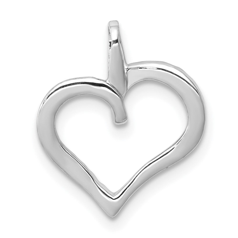 14k White Gold 1/15ct. Real Diamond Heart Pendant
