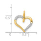 14K Yellow Gold 1/15ct. Real Diamond Heart Pendant