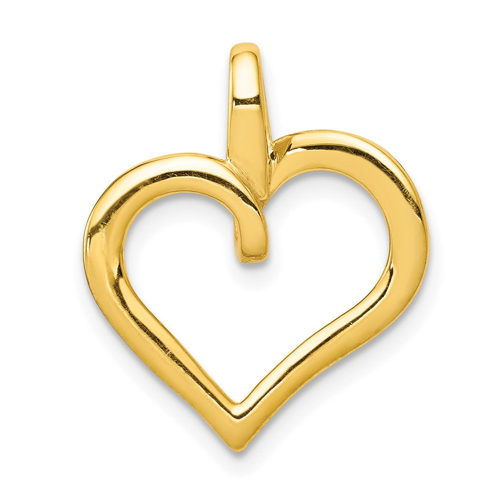 14K Yellow Gold 1/10ct. Real Diamond Heart Pendant