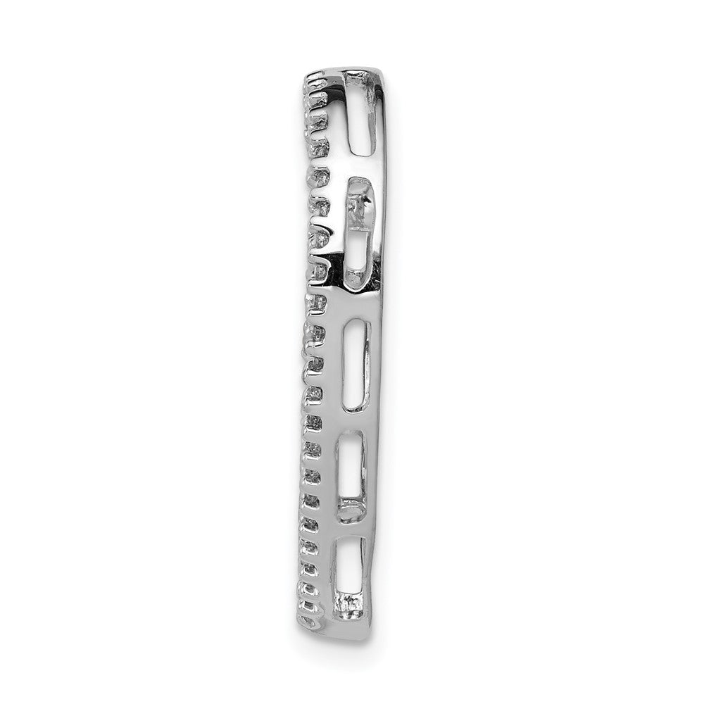 14k White Gold 1/4ct. Real Diamond Heart Chain Slide