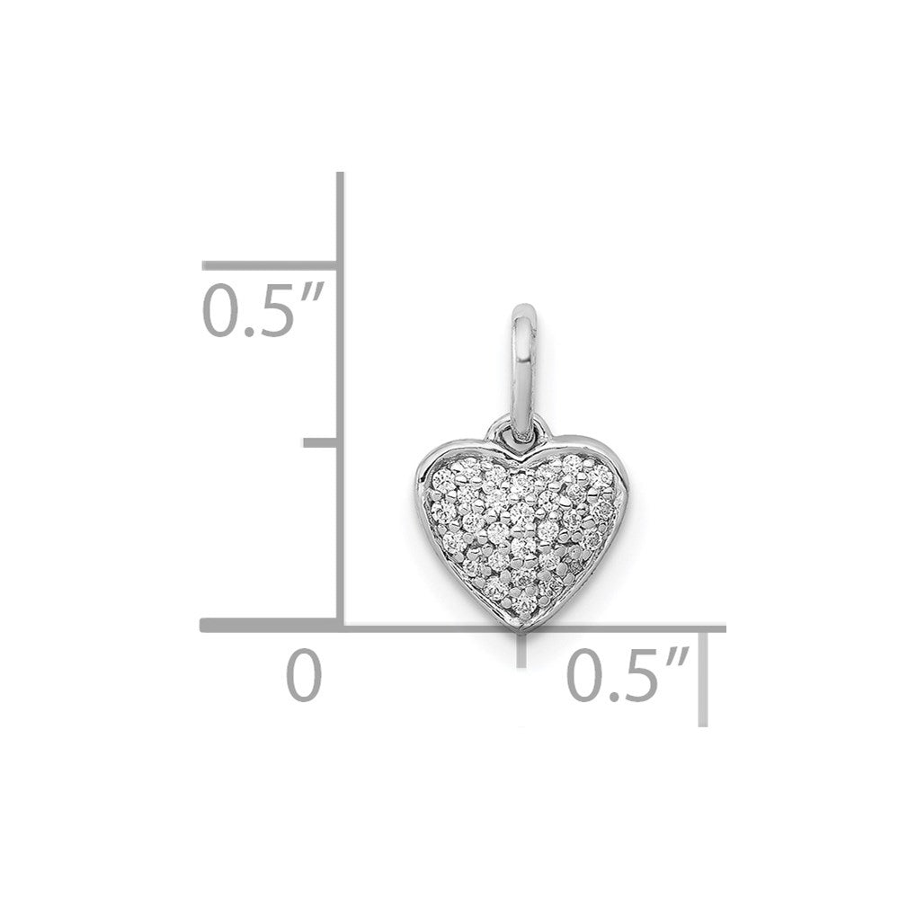 14k White Gold 1/10ct. Real Diamond Heart Pendant