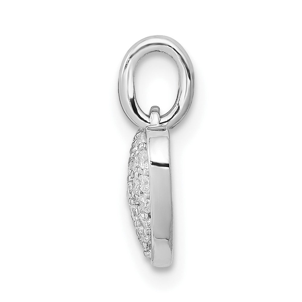 14k White Gold 1/5ct. Real Diamond Heart Pendant