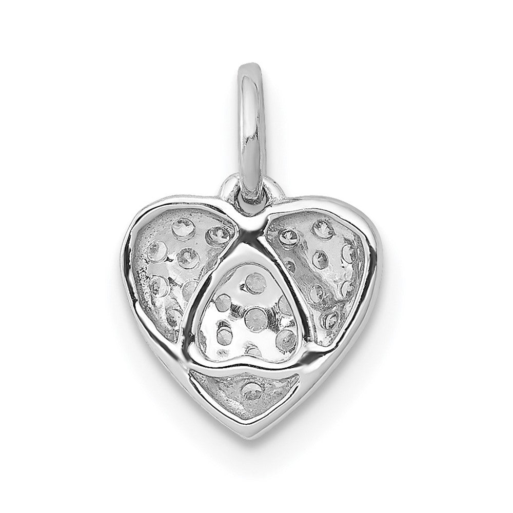 14k White Gold 1/5ct. Real Diamond Heart Pendant