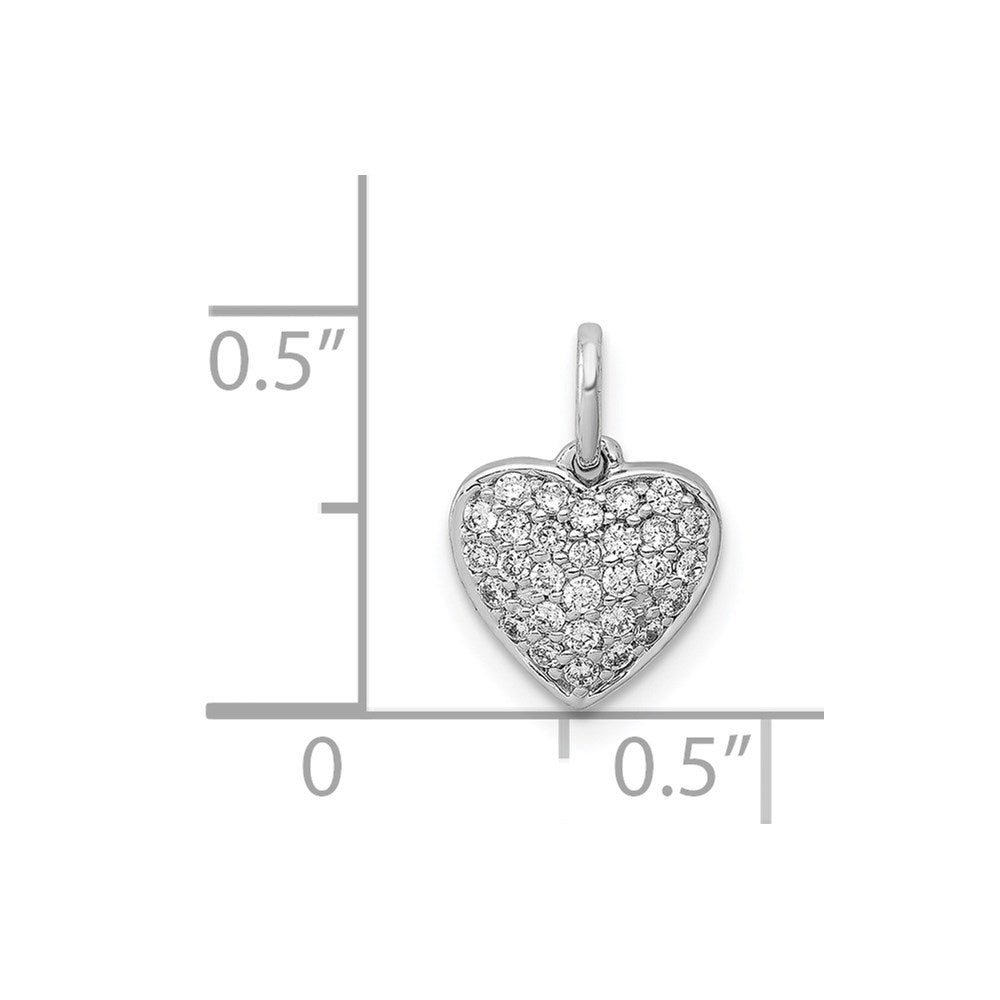 14k White Gold 1/5ct. Real Diamond Heart Pendant