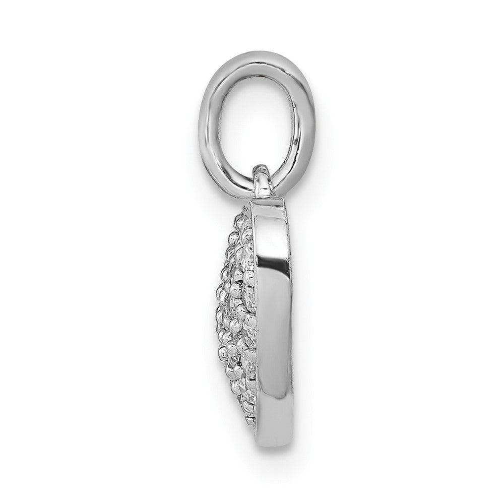 14k White Gold 1/4ct. Real Diamond Heart Pendant