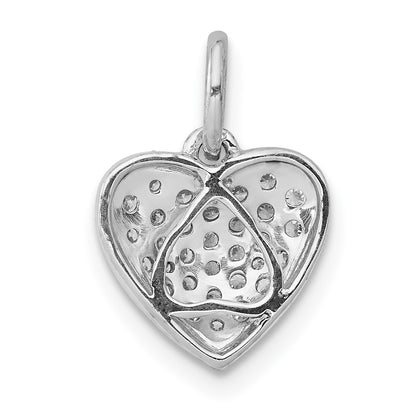 14k White Gold 1/4ct. Real Diamond Heart Pendant