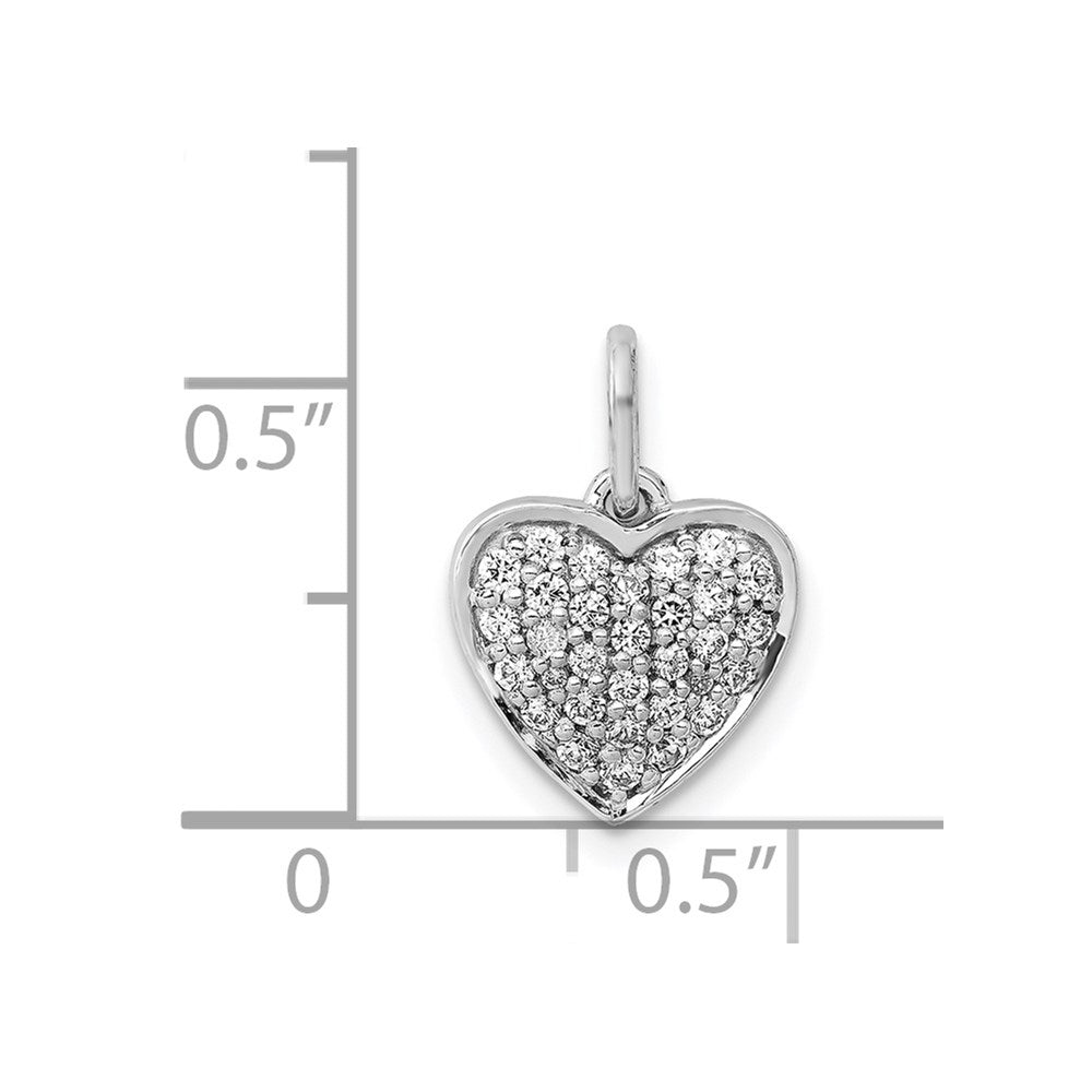 14k White Gold 1/4ct. Real Diamond Heart Pendant