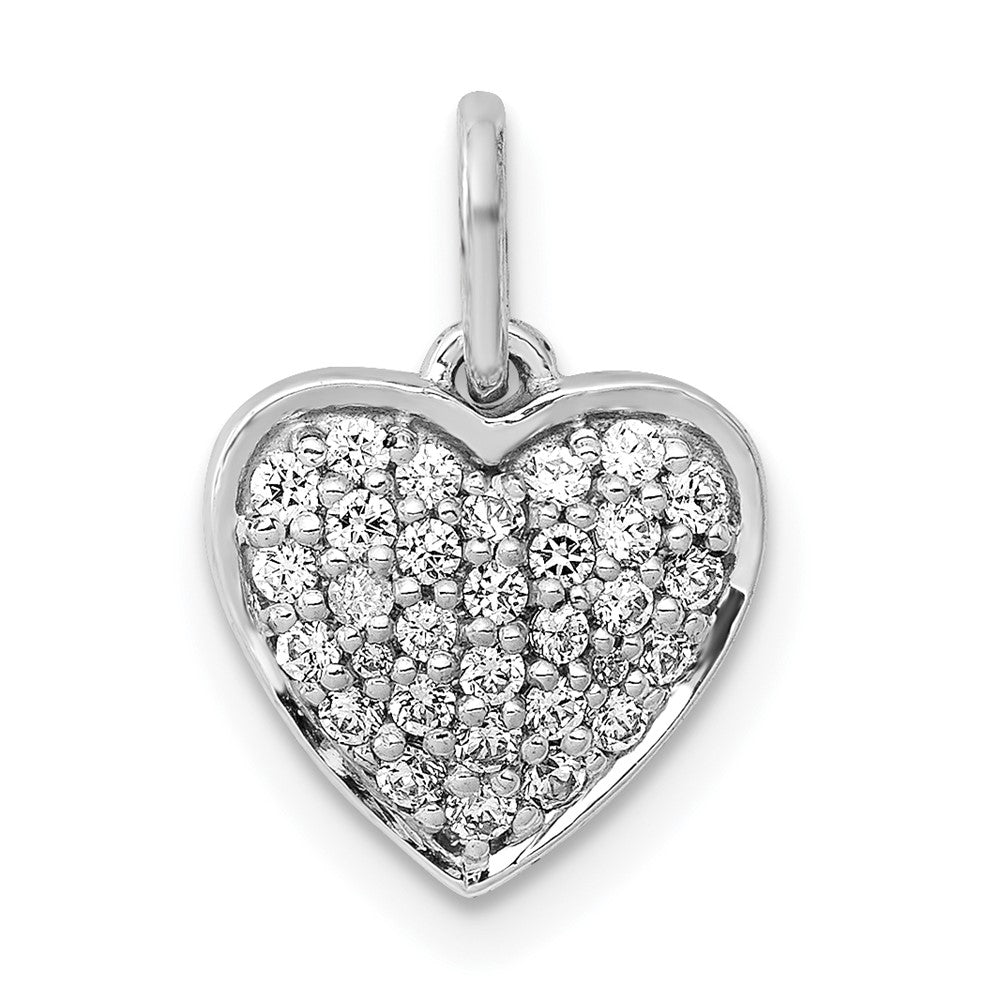 14k White Gold 1/4ct. Real Diamond Heart Pendant