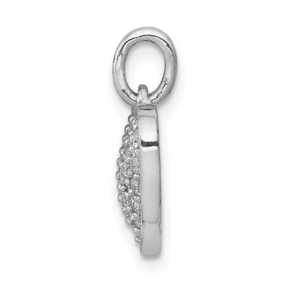 14k White Gold 3/8ct. Real Diamond Heart Pendant