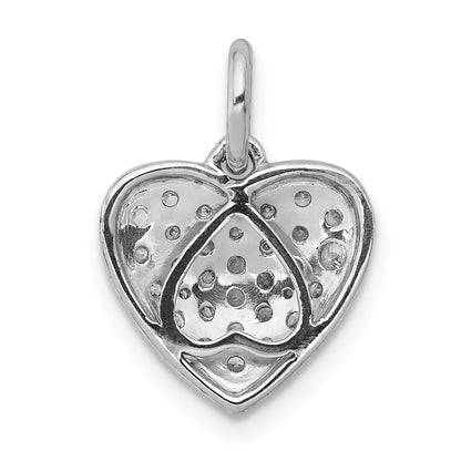 14k White Gold 3/8ct. Real Diamond Heart Pendant