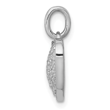 14k White Gold 1/2ct. Real Diamond Heart Pendant