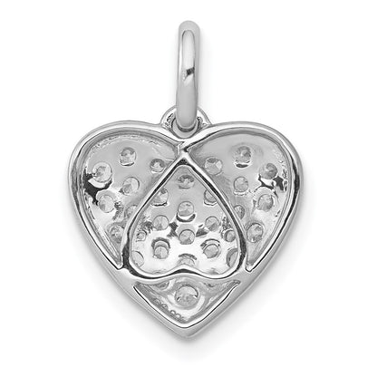 14k White Gold 1/2ct. Real Diamond Heart Pendant