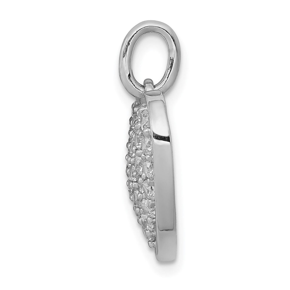14k White Gold 1ct. Real Diamond Heart Pendant