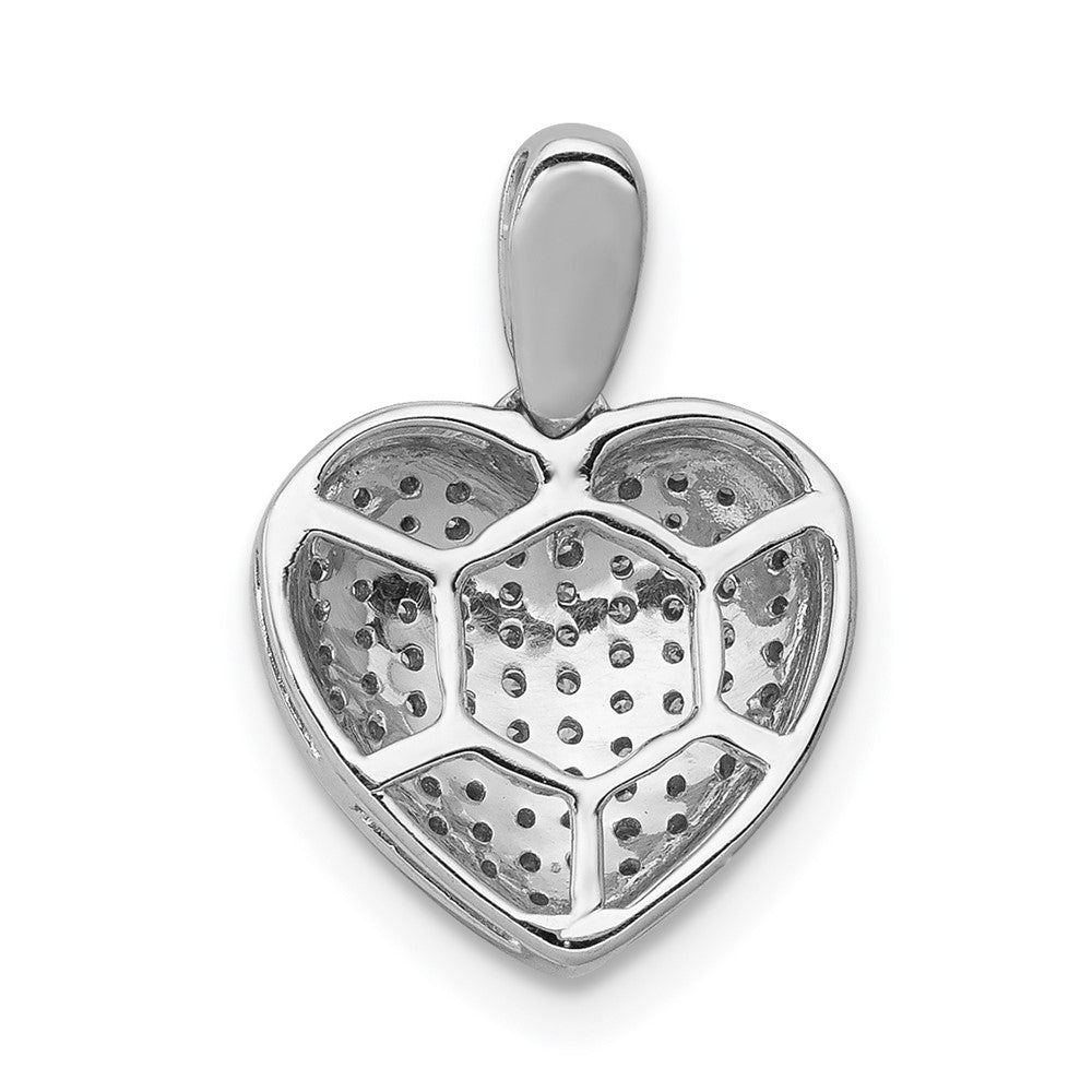 14k White Gold 1/4ct. Real Diamond Heart Pendant