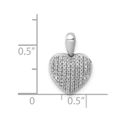 14k White Gold 1/4ct. Real Diamond Heart Pendant