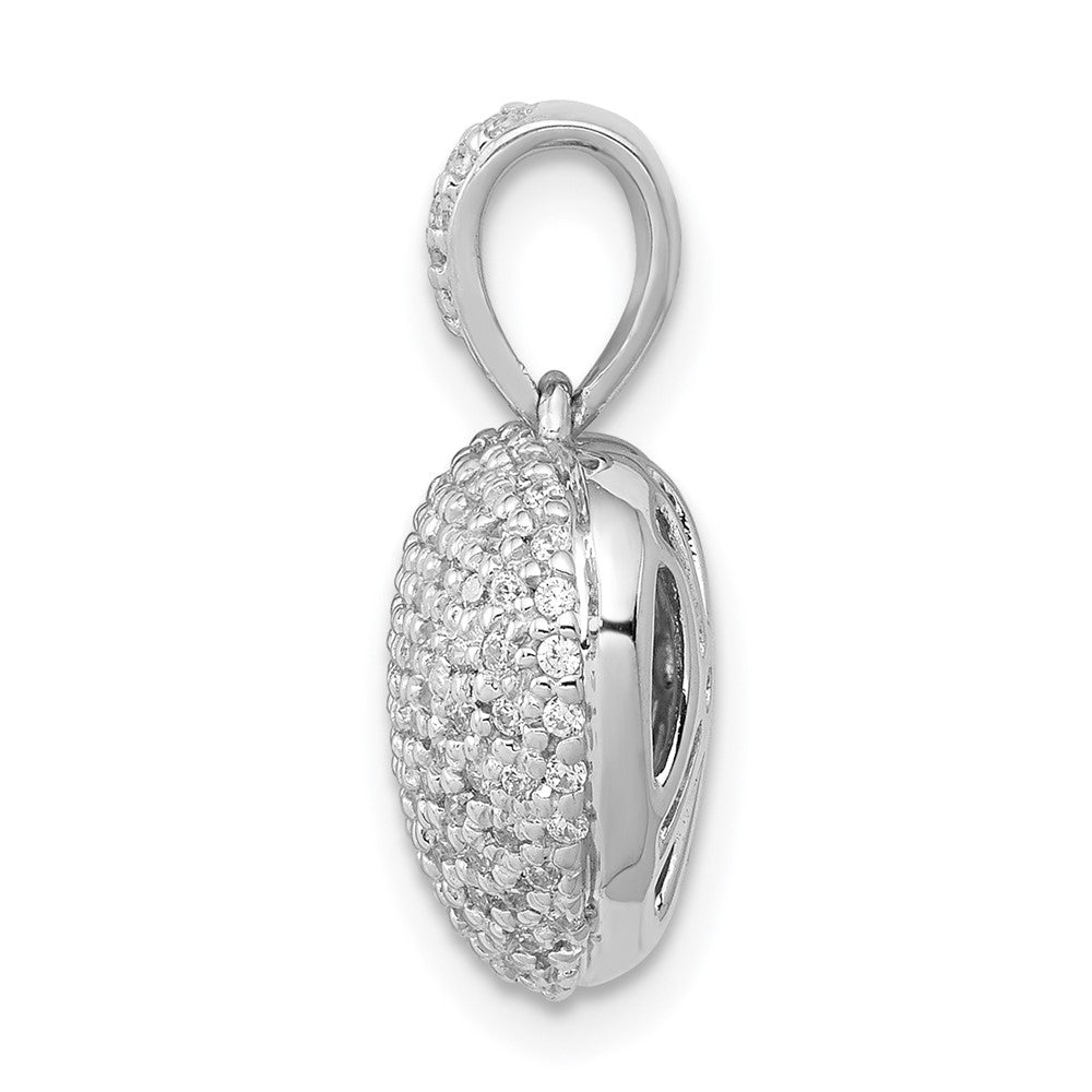 14k White Gold 3/8ct. Real Diamond Heart Pendant