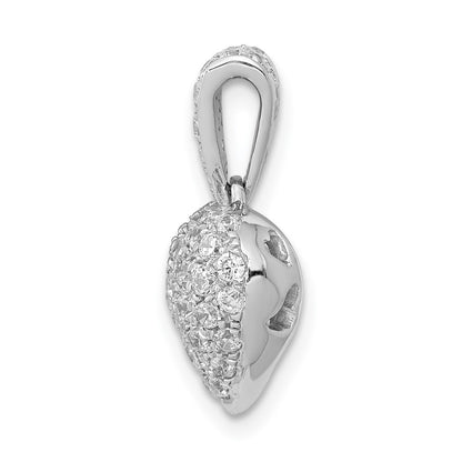 14k White Gold 3/4ct. Real Diamond Heart Pendant