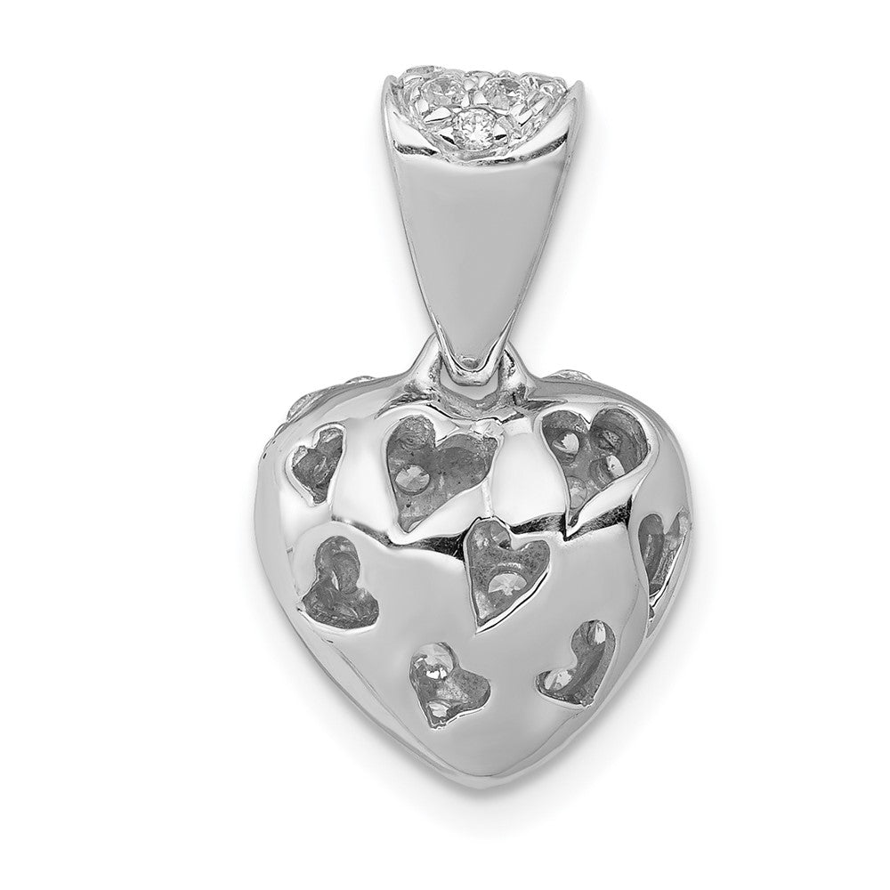 14k White Gold 3/4ct. Real Diamond Heart Pendant