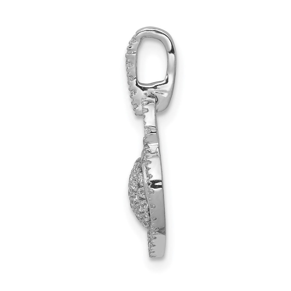 14k White Gold 1/5ct. Real Diamond Fancy Heart Pendant