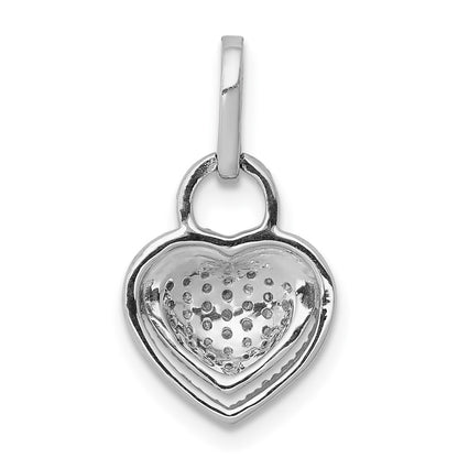 14k White Gold 1/5ct. Real Diamond Fancy Heart Pendant
