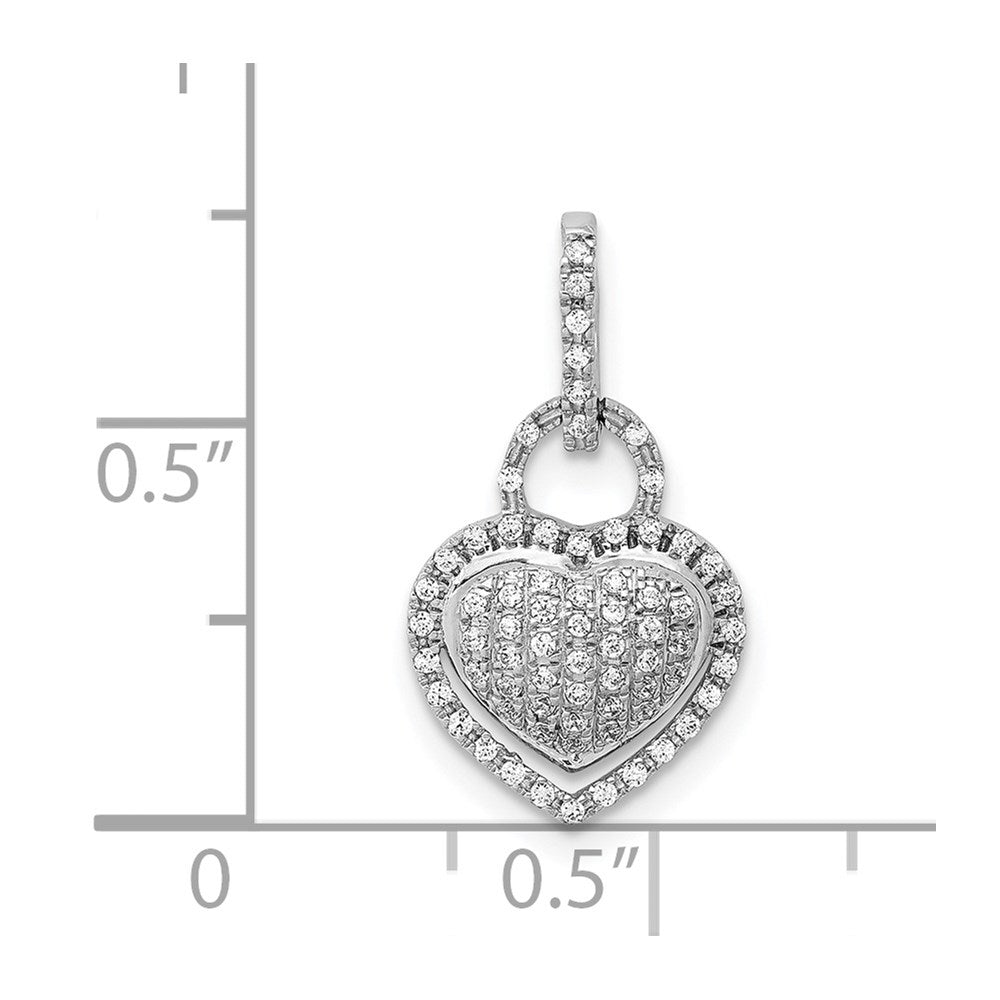 14k White Gold 1/5ct. Real Diamond Fancy Heart Pendant