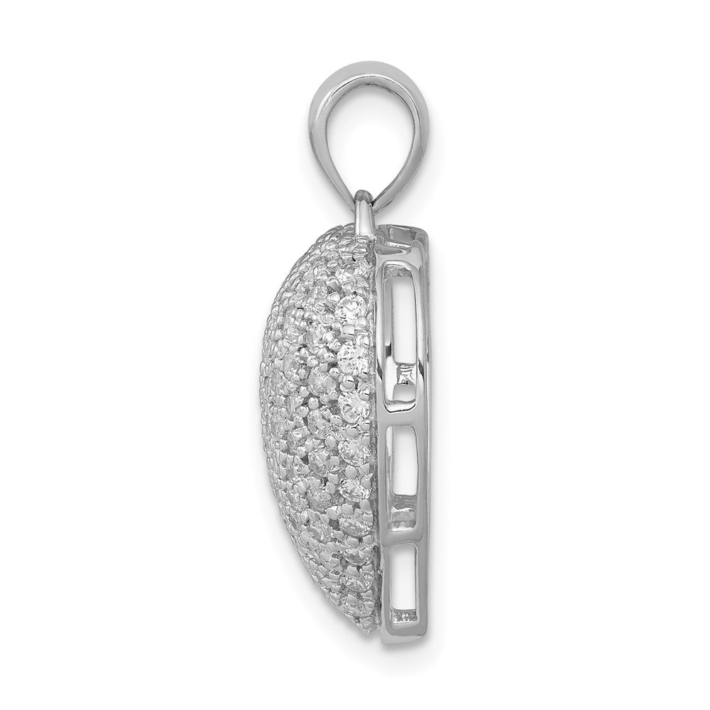 14k White Gold 1ct. Real Diamond Fancy Heart Pendant