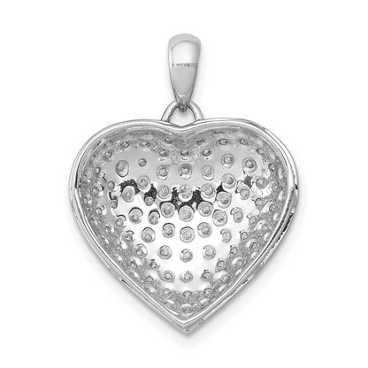 14k White Gold 1ct. Real Diamond Fancy Heart Pendant