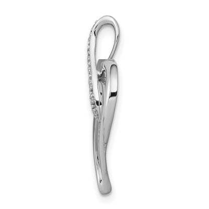 14k White Gold 1/20ct. Real Diamond Heart and Infinity Pendant