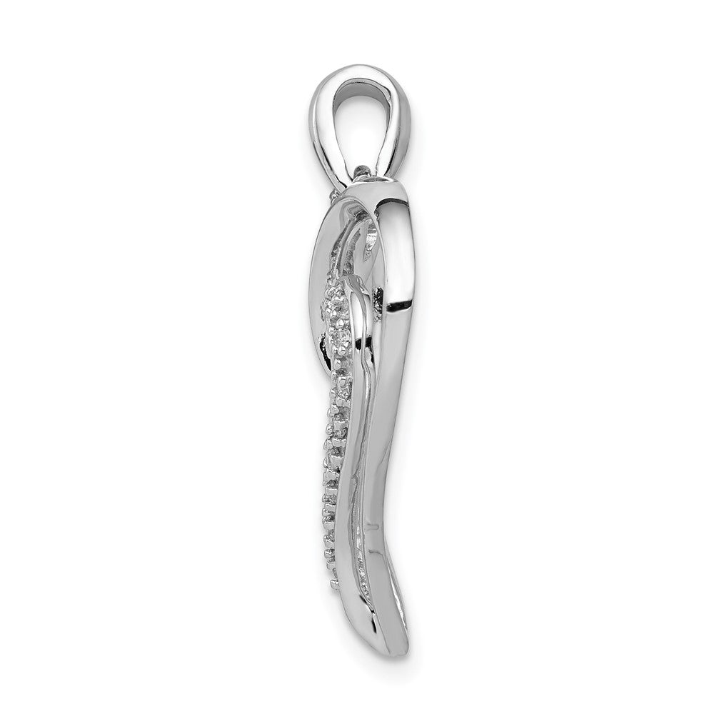 14k White Gold 1/10ct. Real Diamond Heart Pendant