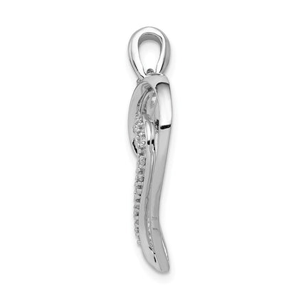 14k White Gold 1/10ct. Real Diamond Heart Pendant