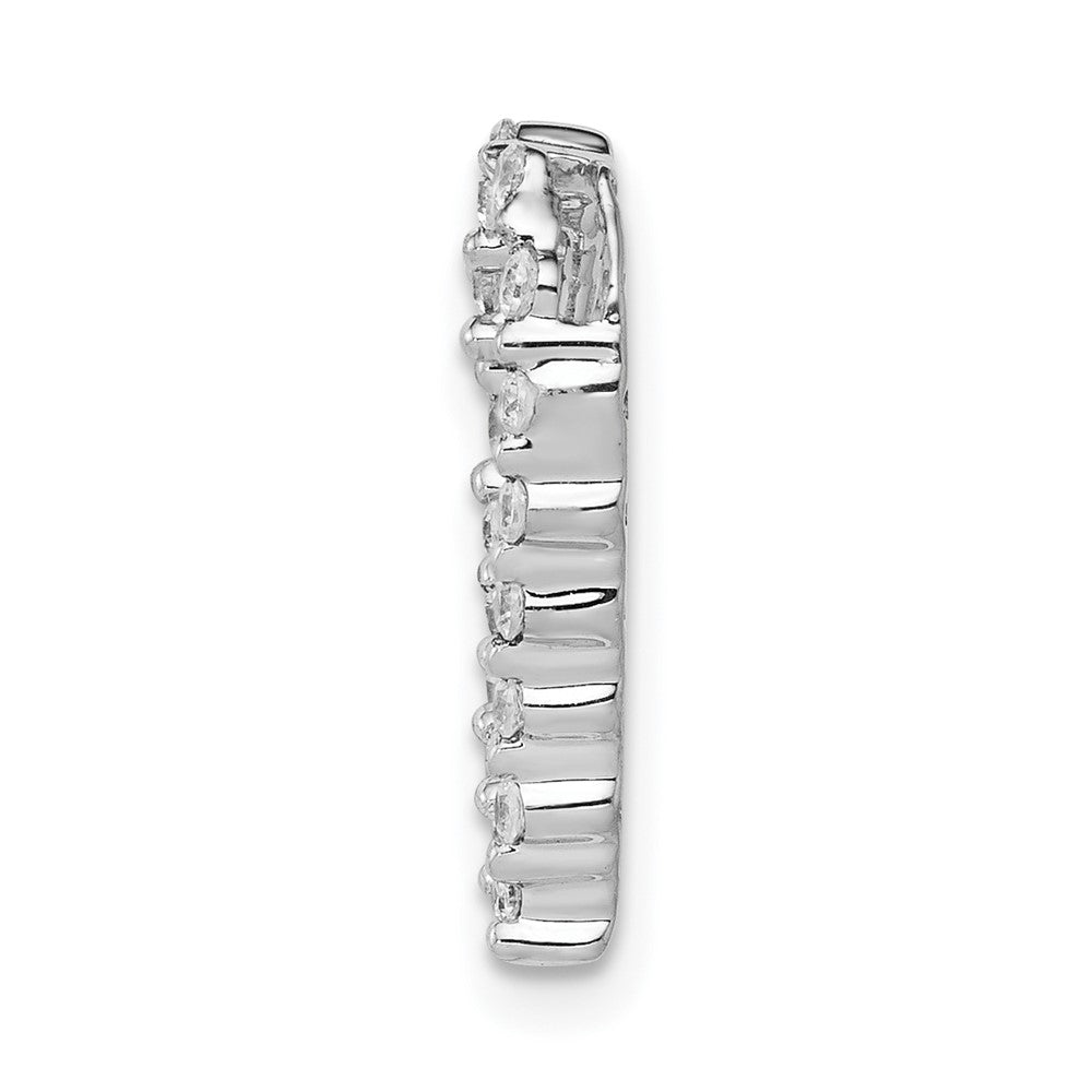 14k White Gold 1/5ct. Real Diamond Heart Chain Slide
