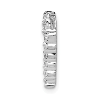 14k White Gold 1/5ct. Real Diamond Heart Chain Slide