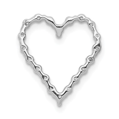 14k White Gold 1/5ct. Real Diamond Heart Chain Slide
