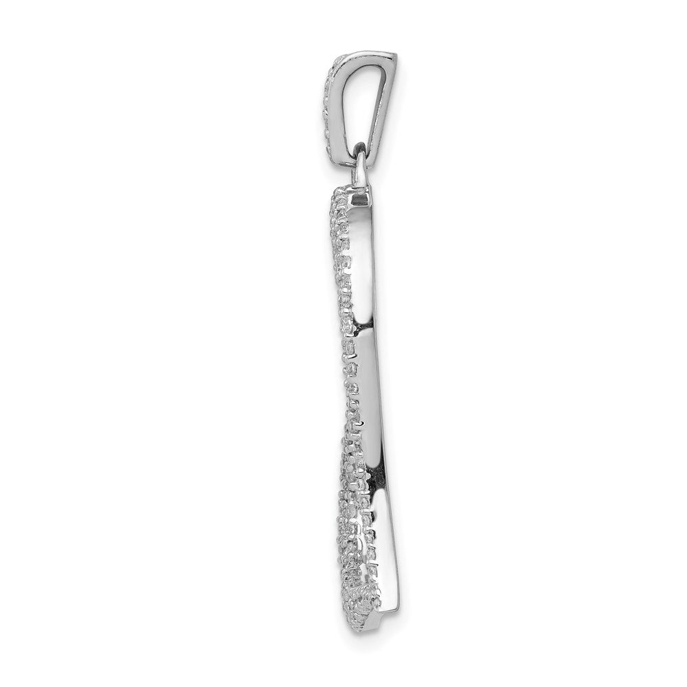 14k White Gold 1/2ct. Real Diamond Heart Pendant