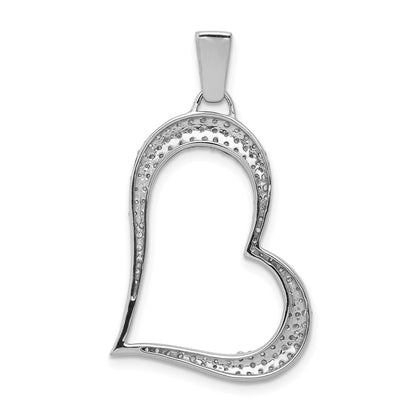 14k White Gold 1/2ct. Real Diamond Heart Pendant