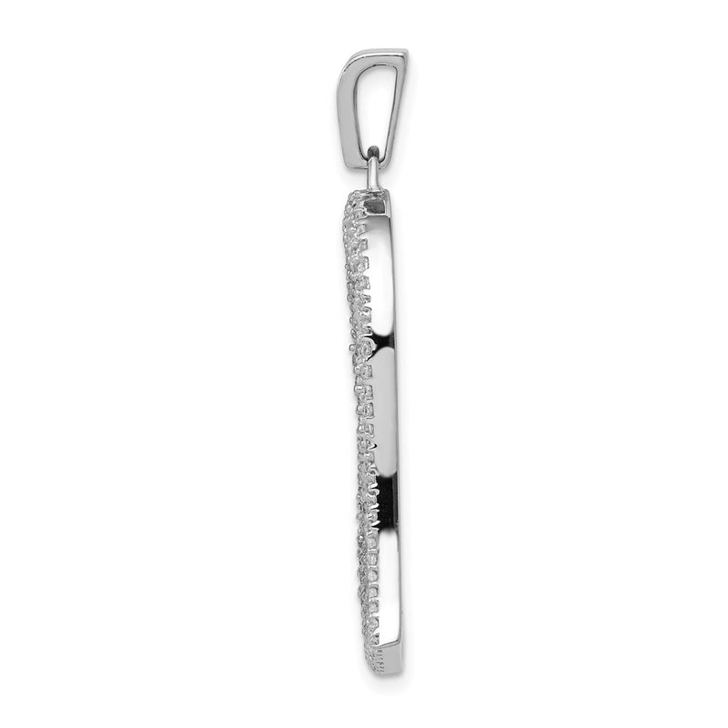 14k White Gold 5/8ct. Real Diamond Heart Pendant