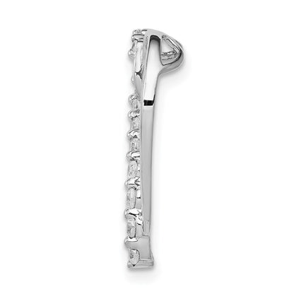 14k White Gold 1/6ct. Real Diamond Heart Chain Slide